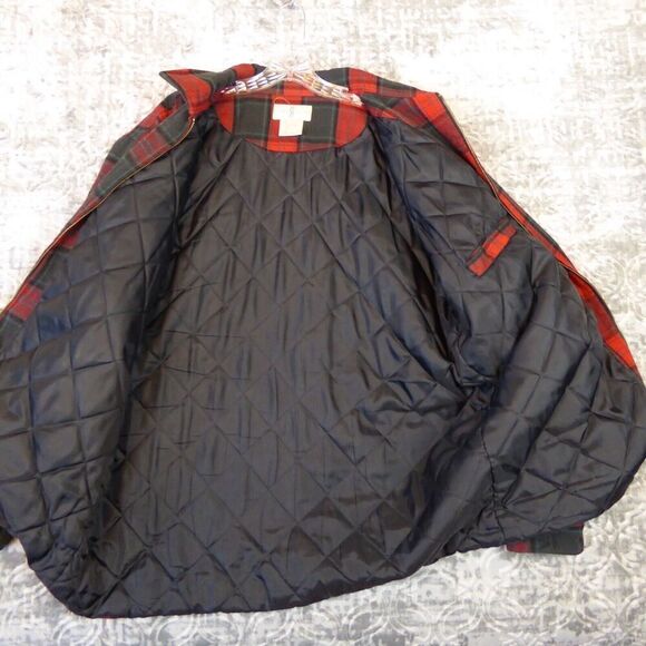 Vintage River Trader Shirt Men Large Red Black Shacket Flannel Jacket Pockets - Picture 8 of 9